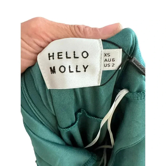 NWT Hello Molly Turquoise Bodycon Satin Maxi Dress Size 2 - Picture 5 of 7